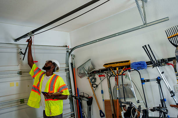 Professional Garage Door Installation technician working in Story City, IA